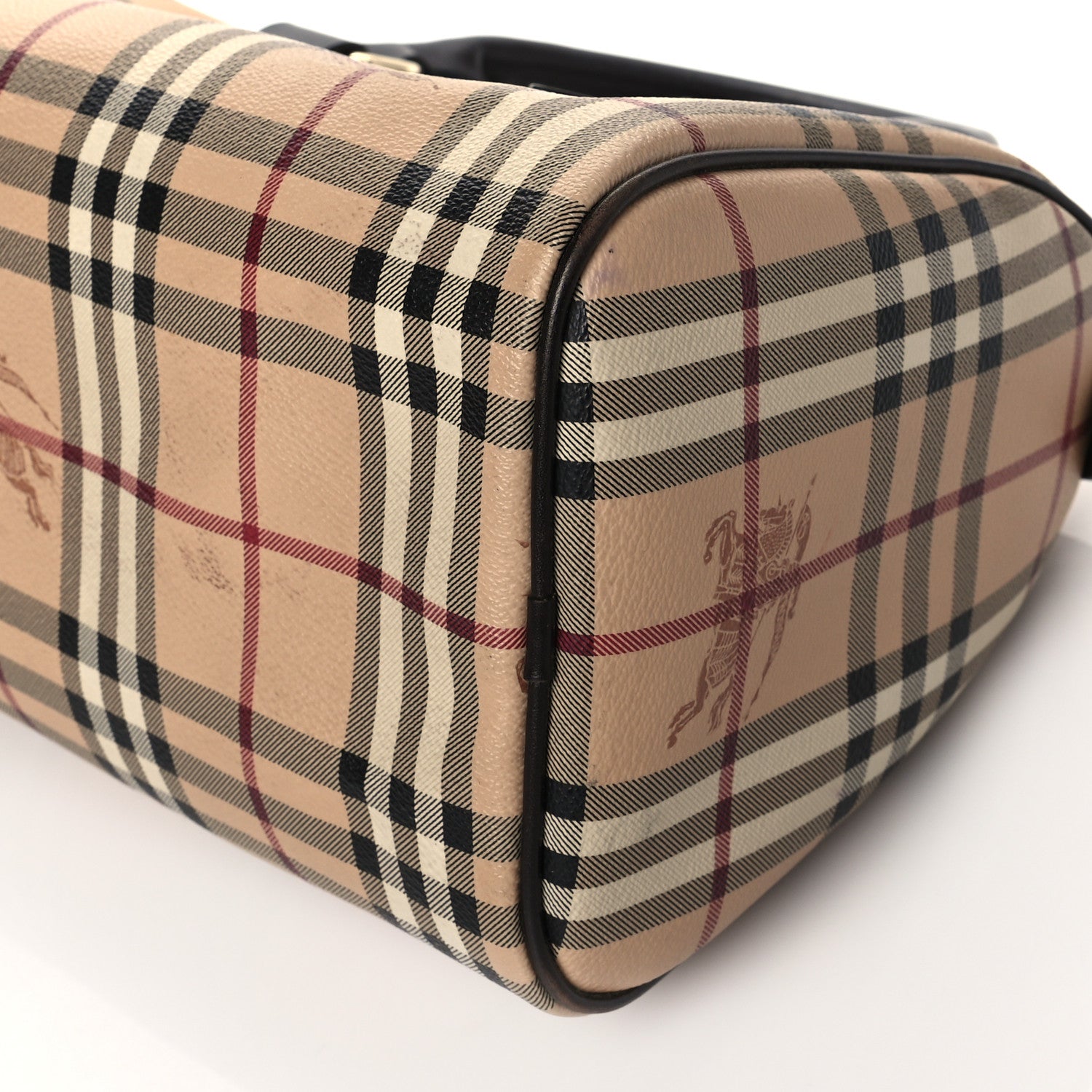 Burberry Haymarket Check Small Chester Bowling Bag Chocolate 10 of 10