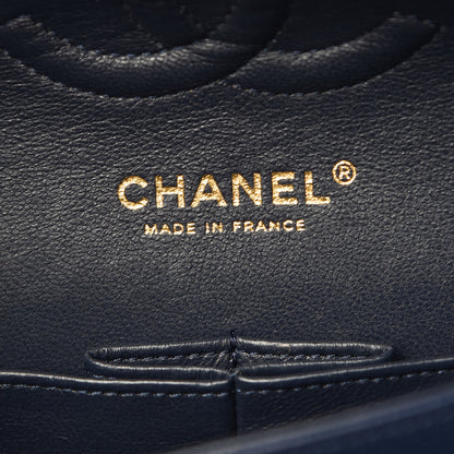 Chanel Caviar Quilted Medium Double Flap Dark Blue 7 of 11