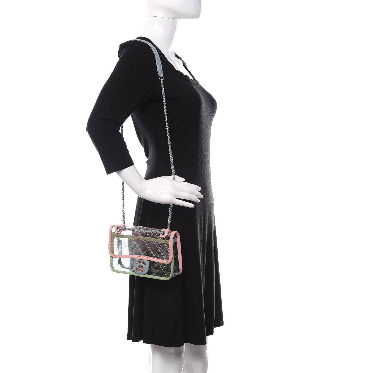 Chanel Lambskin PVC Quilted Mini Coco Splash Flap Blue Green 2 of 10