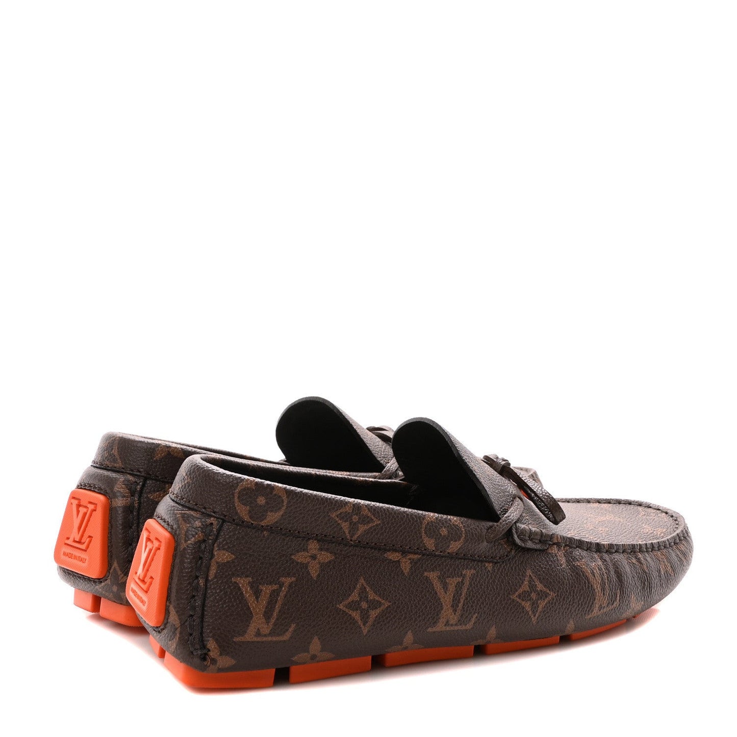 Monogram Macassar LV Driver Moccasin Loafers Orange