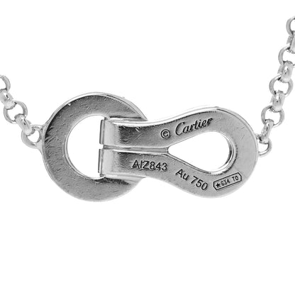 Cartier 18K White Gold Diamond Agrafe Paved Pendant Necklace 5 of 5