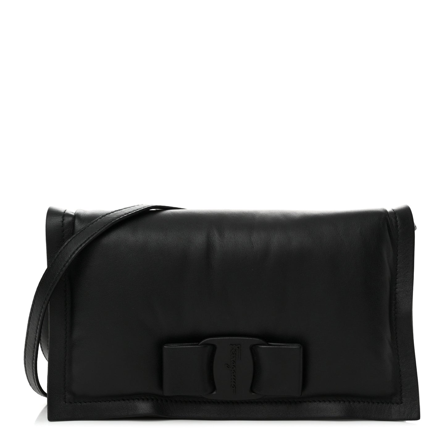 Calfskin Mini Viva Bow Shoulder Bag Black