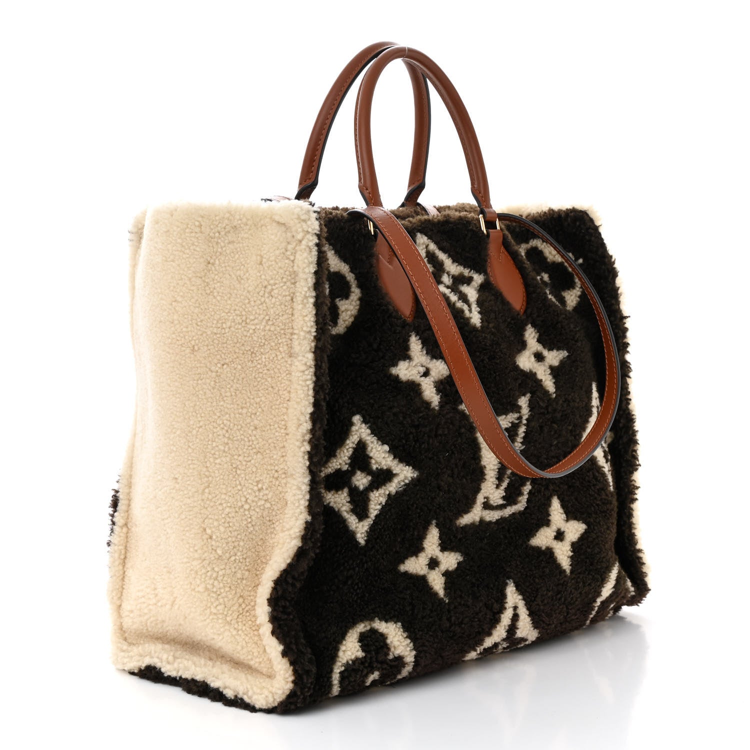 Louis Vuitton Shearling Monogram Giant Teddy Onthego GM Black White 3 of 10