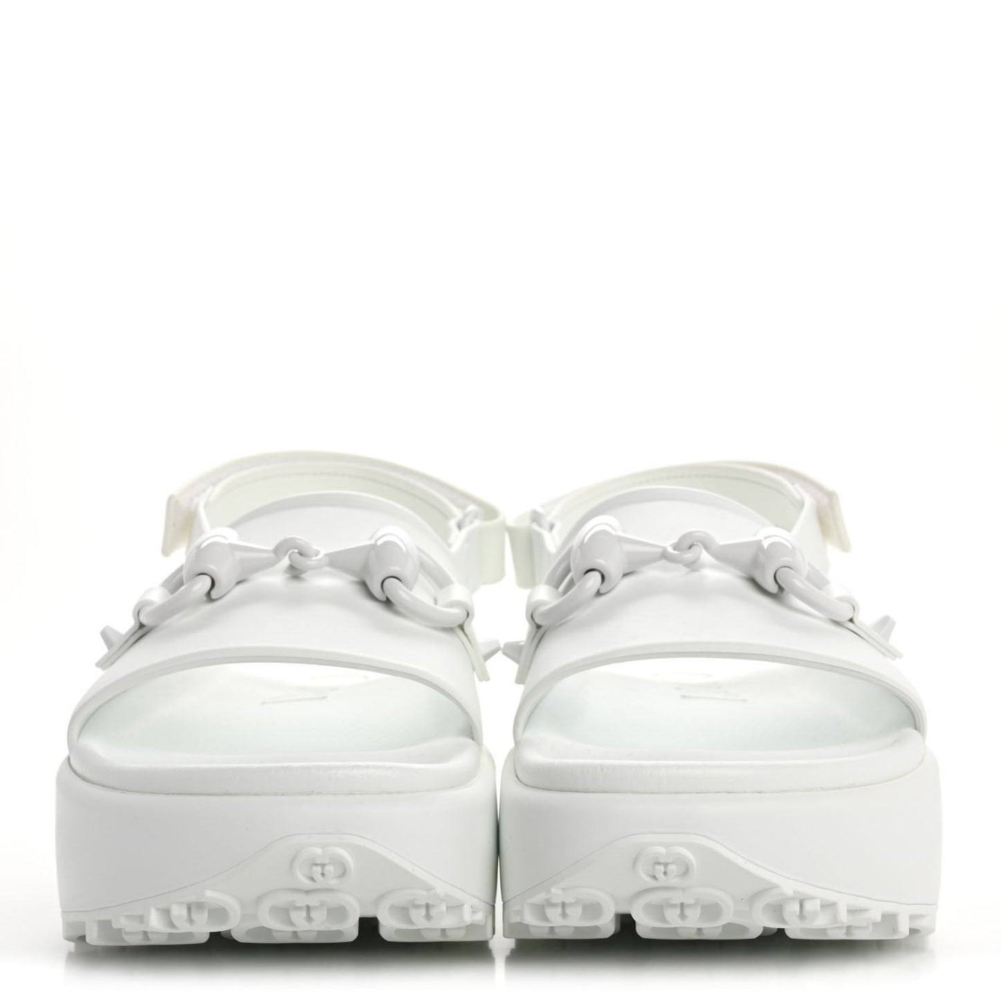 Soft Rubber Horsebit Touch Womens Strapped Sandals 38 Great White
