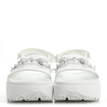 Gucci Soft Rubber Horsebit Touch Womens Strapped Sandals 38 Great White 3 of 7