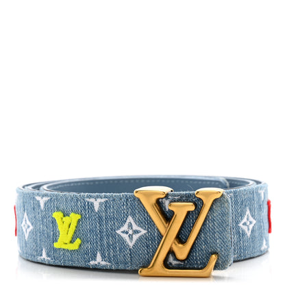 Louis Vuitton Denim 35mm LV New Wave Belt 90 36 1 of 7