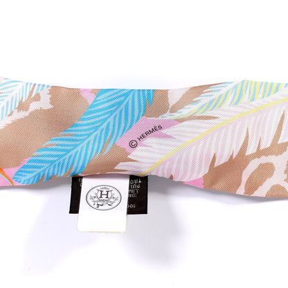 Hermes Silk Jaguar Quetzal Twilly Rose Beige Orange 4 of 4