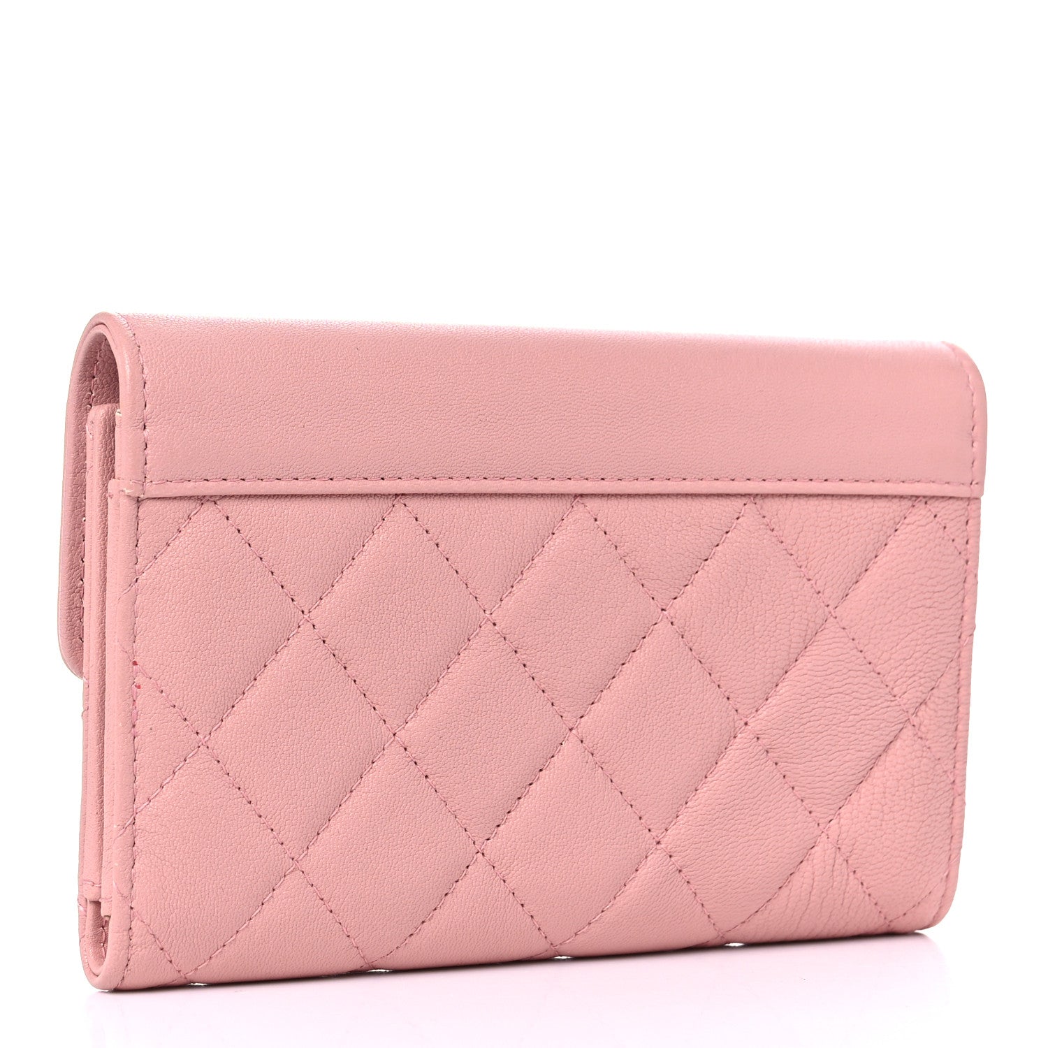 Chanel Lambskin Quilted CC Box Flap Wallet Light Pink 3 of 10