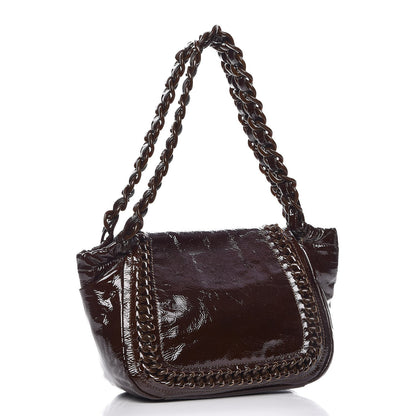 Chanel Patent Luxe Ligne Flap Brown 3 of 9