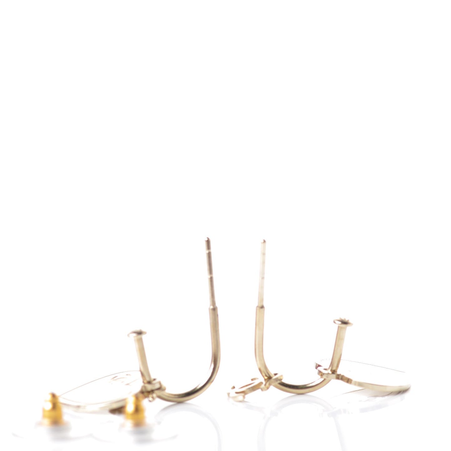 Heart CC Dangle Earrings Gold