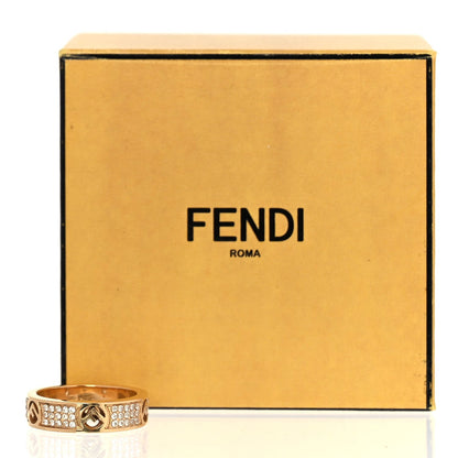 Fendi Metal Crystal FF Ring L Gold 5 of 5