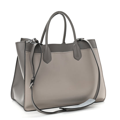 Prada City Calfskin Large Etiquette Tote Light Grey 3 of 11