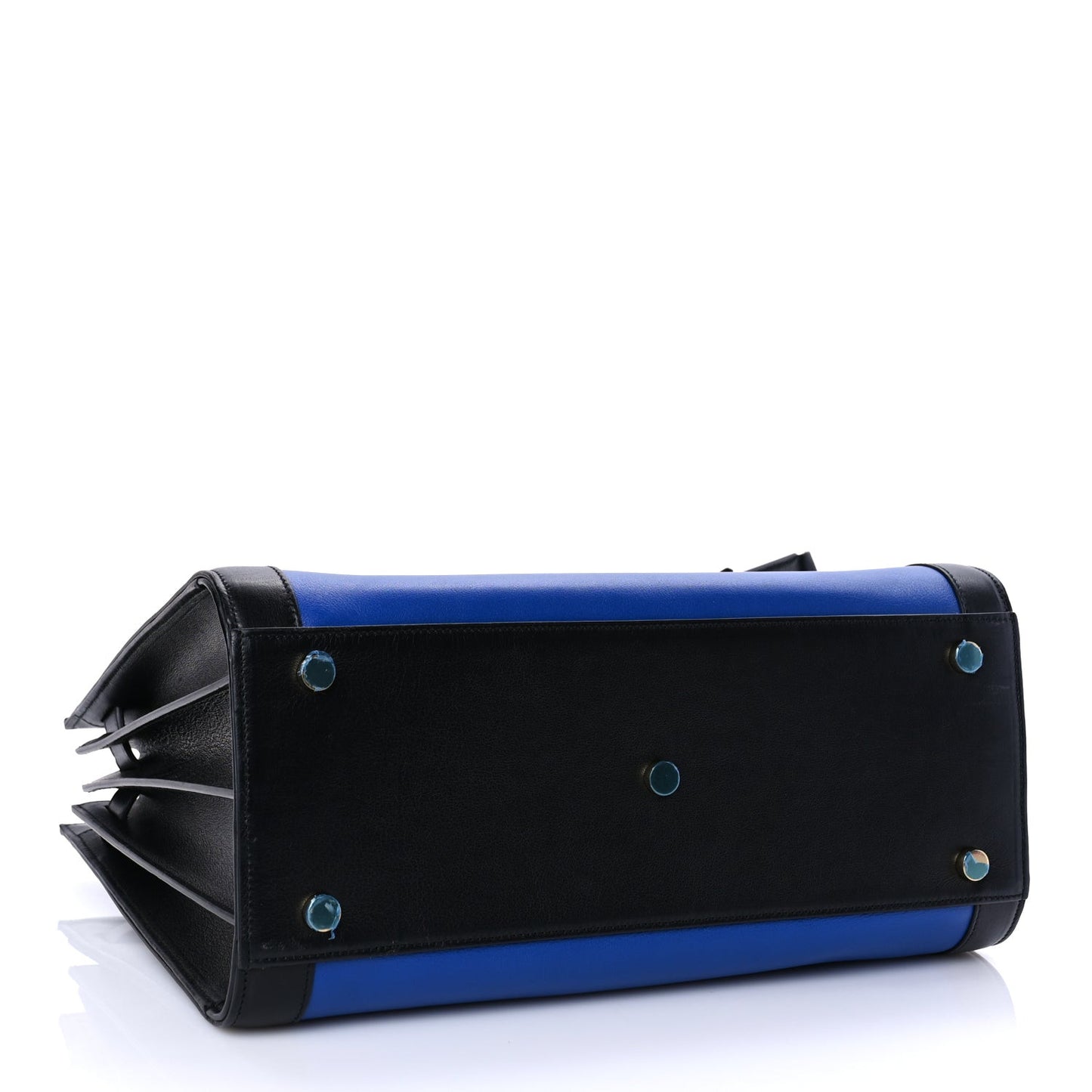 Calfskin Bi-Color Small Sac De Jour  Royal Blue Black
