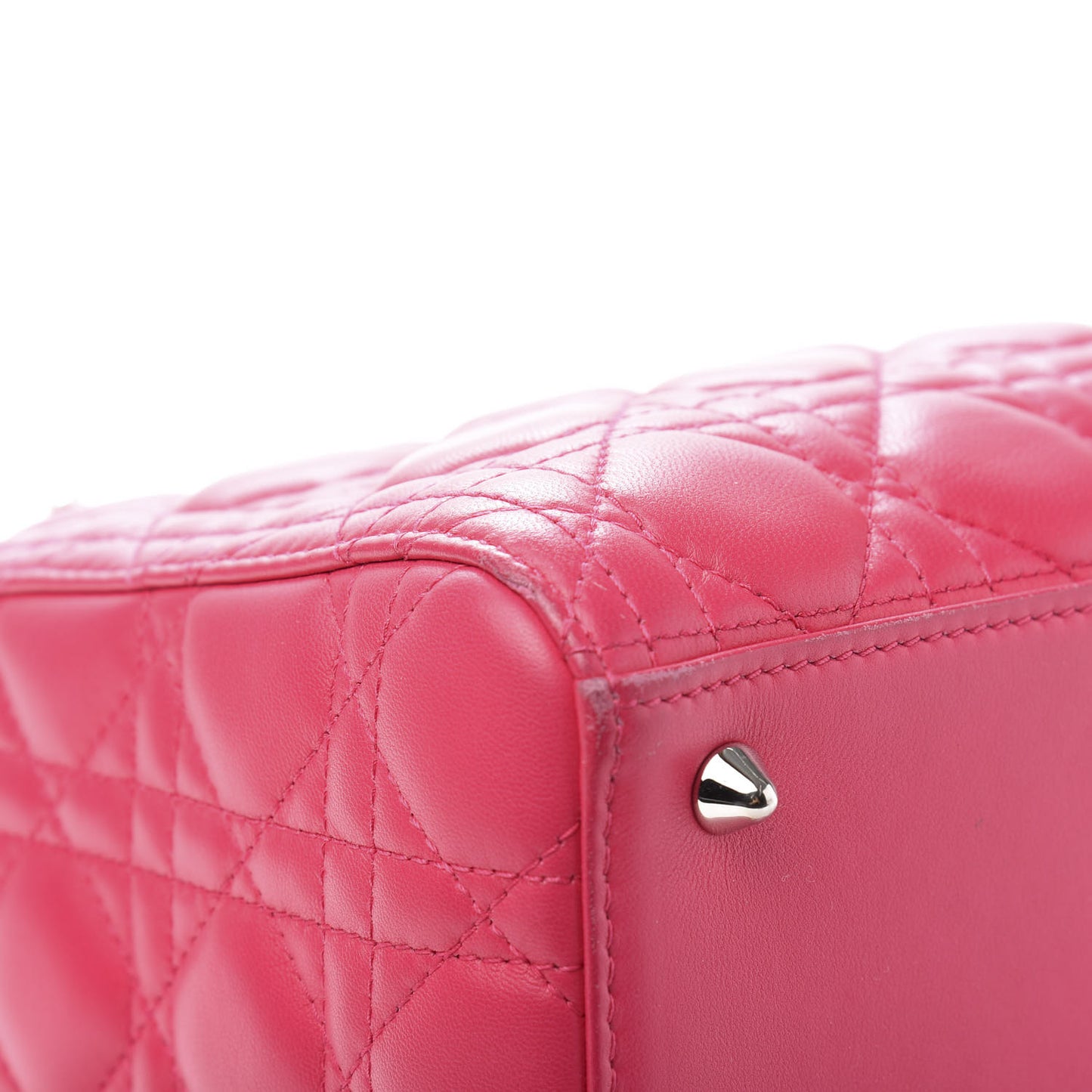 Lambskin Cannage Medium Lady Dior Fuchsia