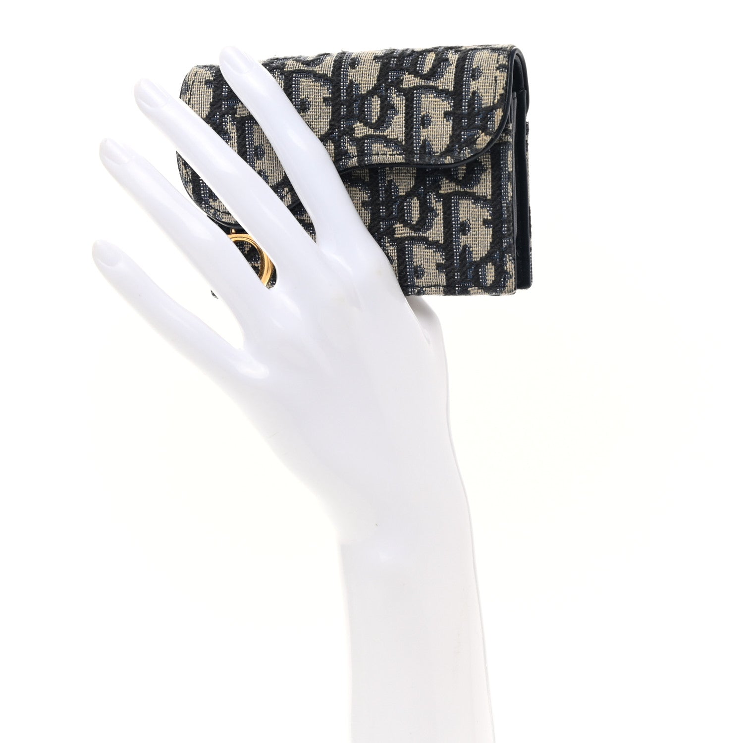 Christian Dior Oblique Saddle Card Holder Blue 2 of 8