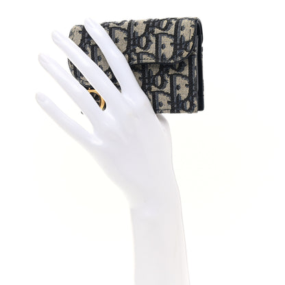 Christian Dior Oblique Saddle Card Holder Blue 2 of 8