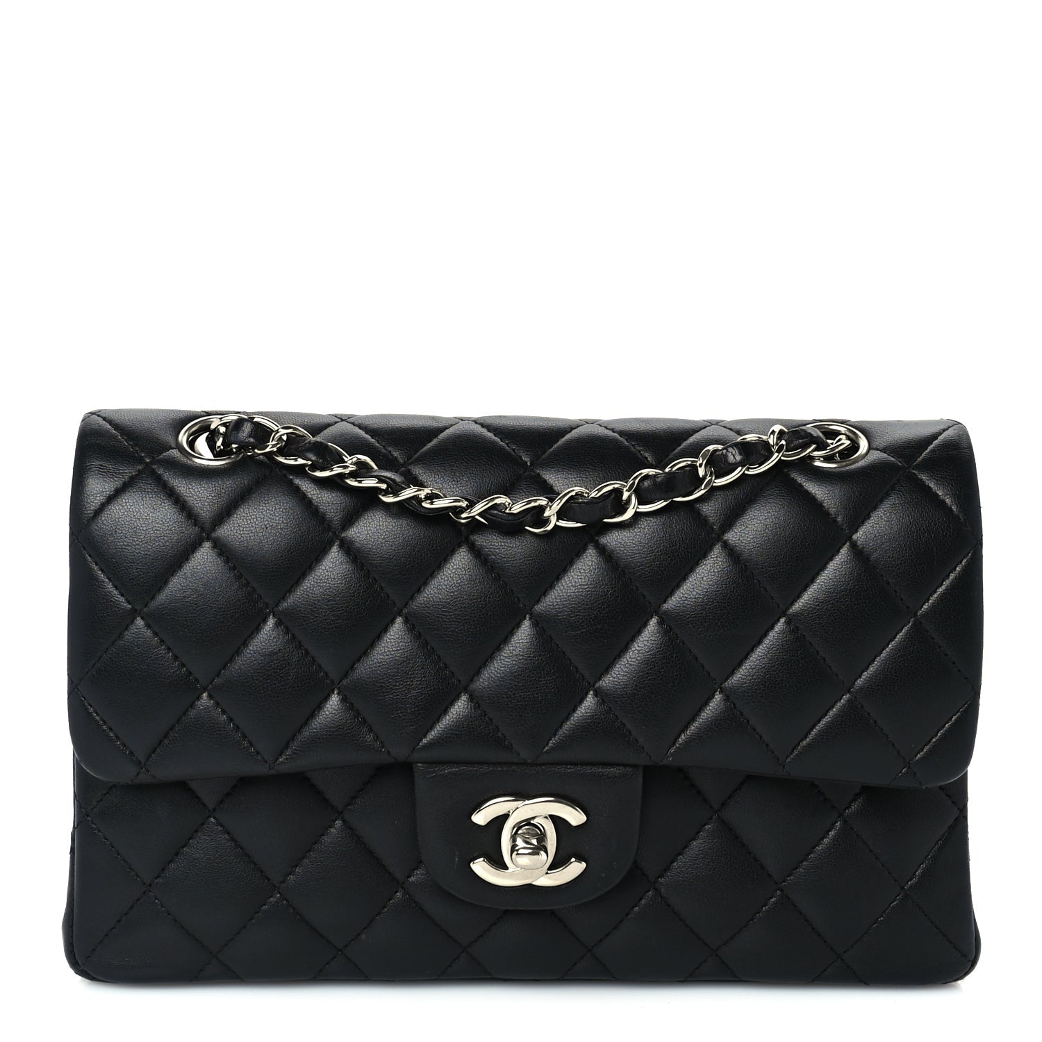 Chanel Lambskin Quilted Small Double Flap  Black 2 of 10