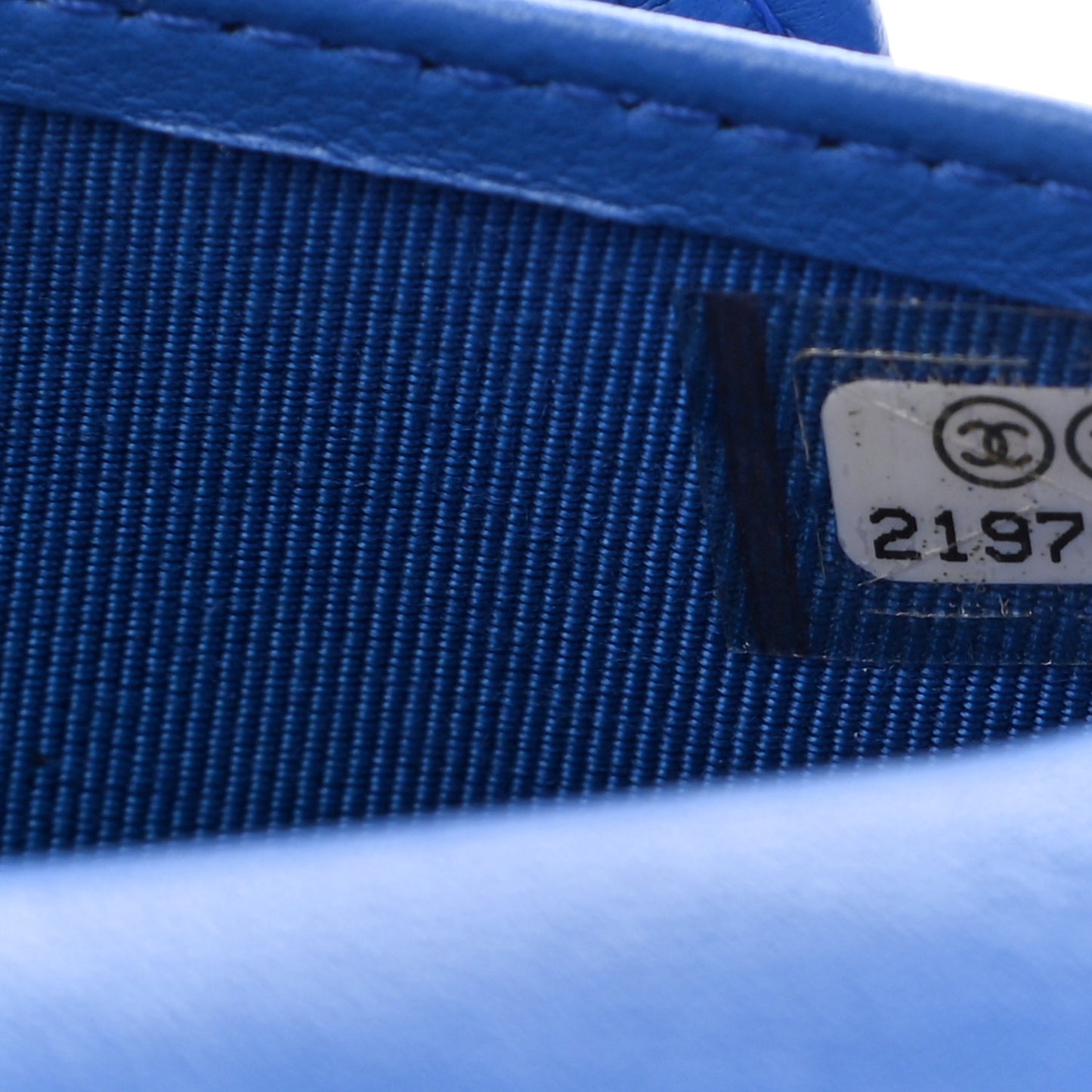 Lambskin Quilted Large Zip Around Organizer Wallet Blue