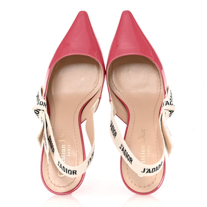 Christian Dior Patent Ribbon J'Adior Slingback 65mm Pumps 37.5 Fraise 2 of 9