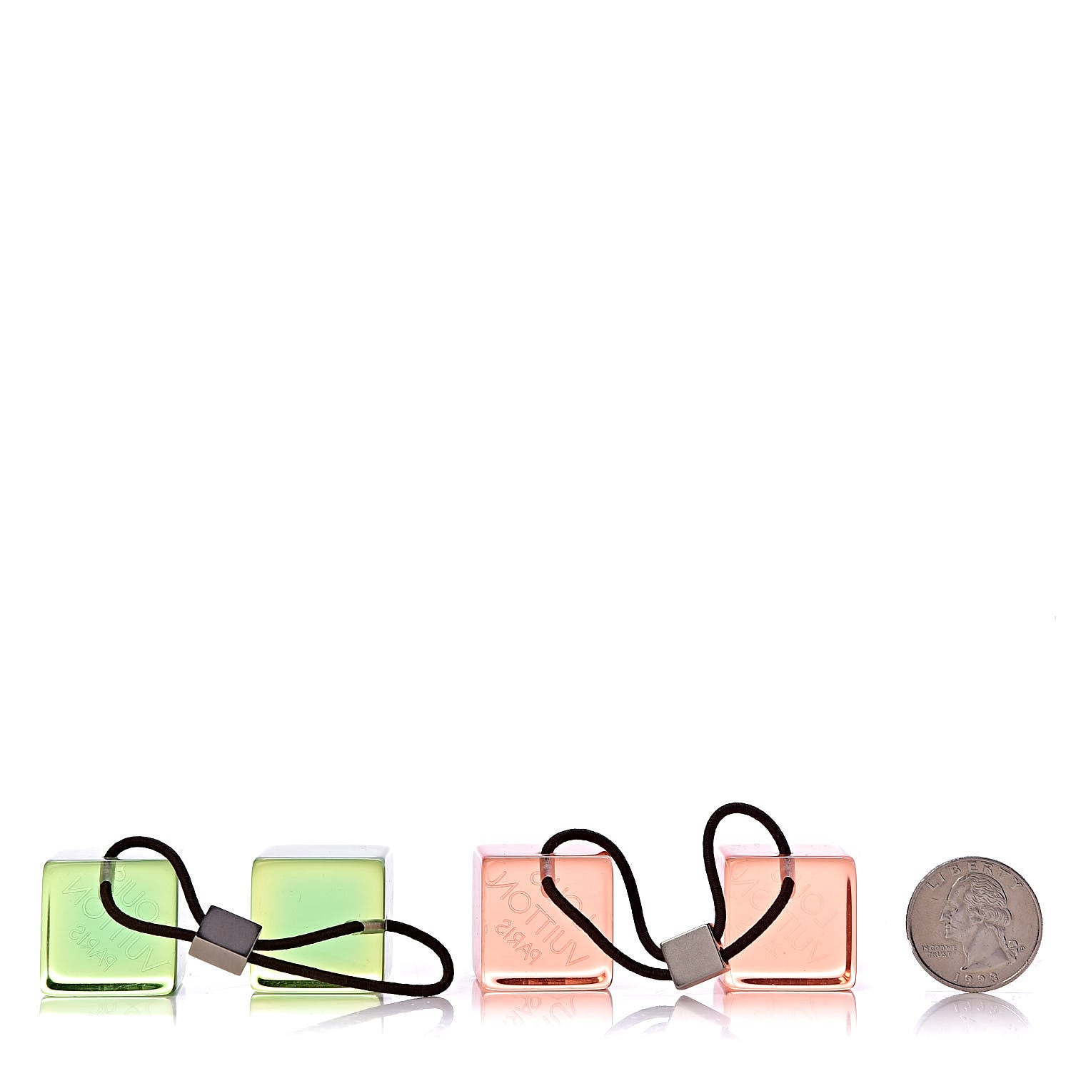 Louis Vuitton Resin Fluo Robert Wilson Hair Cubes Green Orange 2 of 3