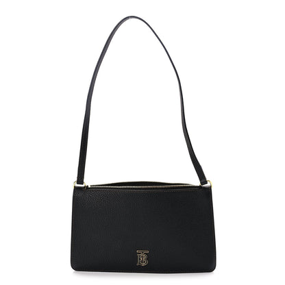 Burberry Grained Calfskin Mini TB Shoulder Pouch Black 1 of 8