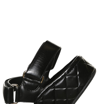 Chanel Shiny Calfskin Logo Platform Sandals 38 Black 11 of 13