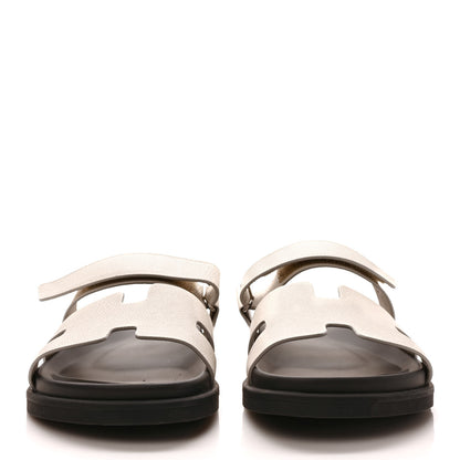 Hermes Epsom Mens Chypre Sandals 42.5 Beige Glaise 2 of 9