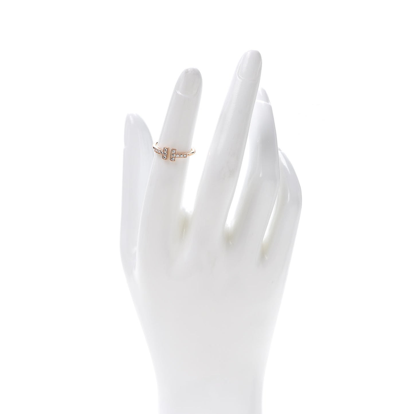 18K Rose Gold Diamond T Wire Ring 48 4.5