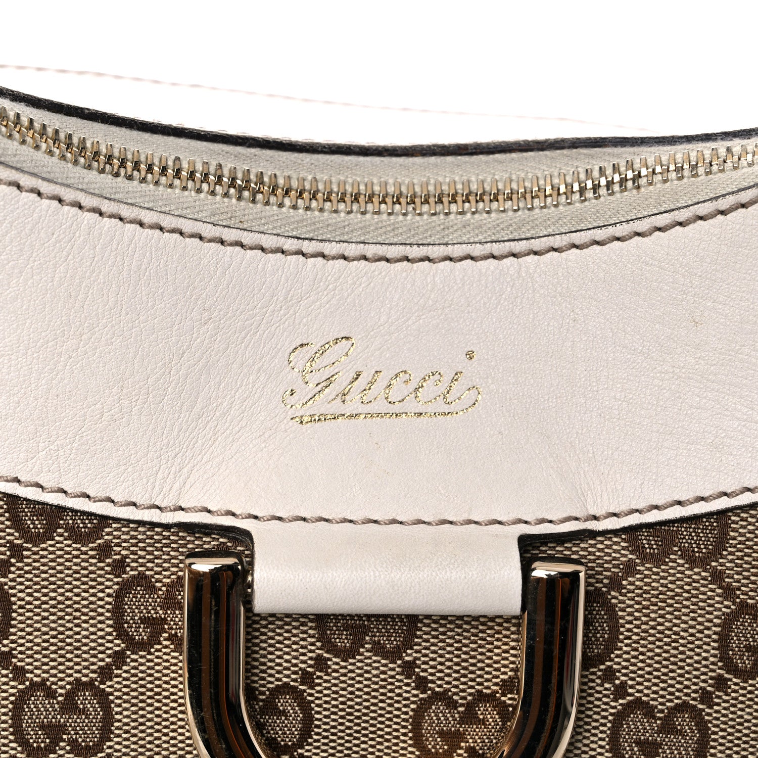 Gucci Monogram Large D Gold Hobo Off White 16 of 21