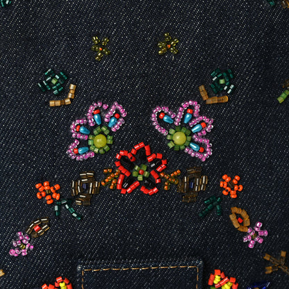 Fendi Denim Beaded Mama Baguette Blue 6 of 8