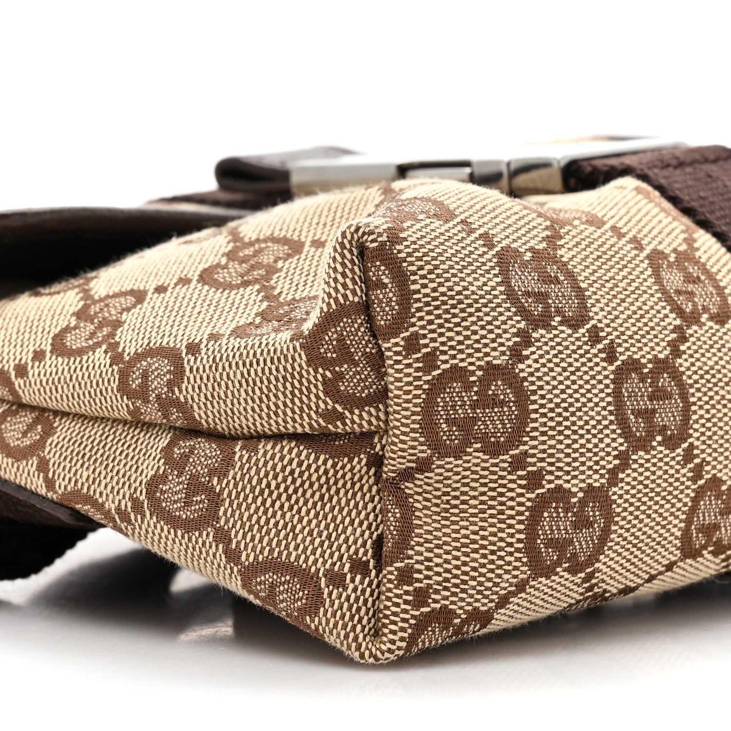 Gucci GG Monogram Buckle Belt Bag Dark Brown 9 of 10