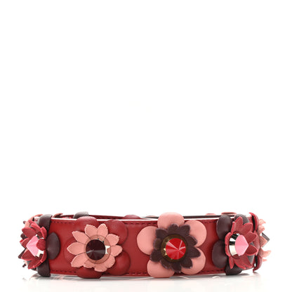 Fendi Vitello Dolce Flowerland Studded Strap You Ribes Bordeaux 2 of 4