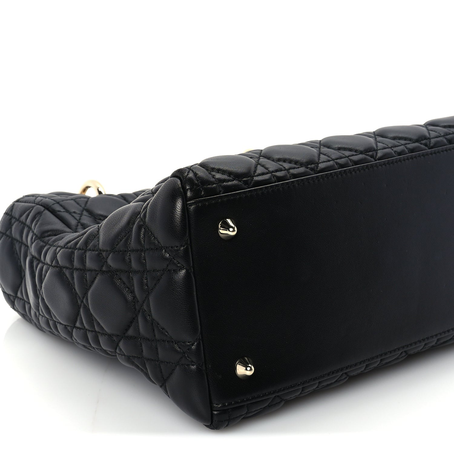 Christian Dior Lambskin Cannage Medium Lady Dior Black 7 of 8