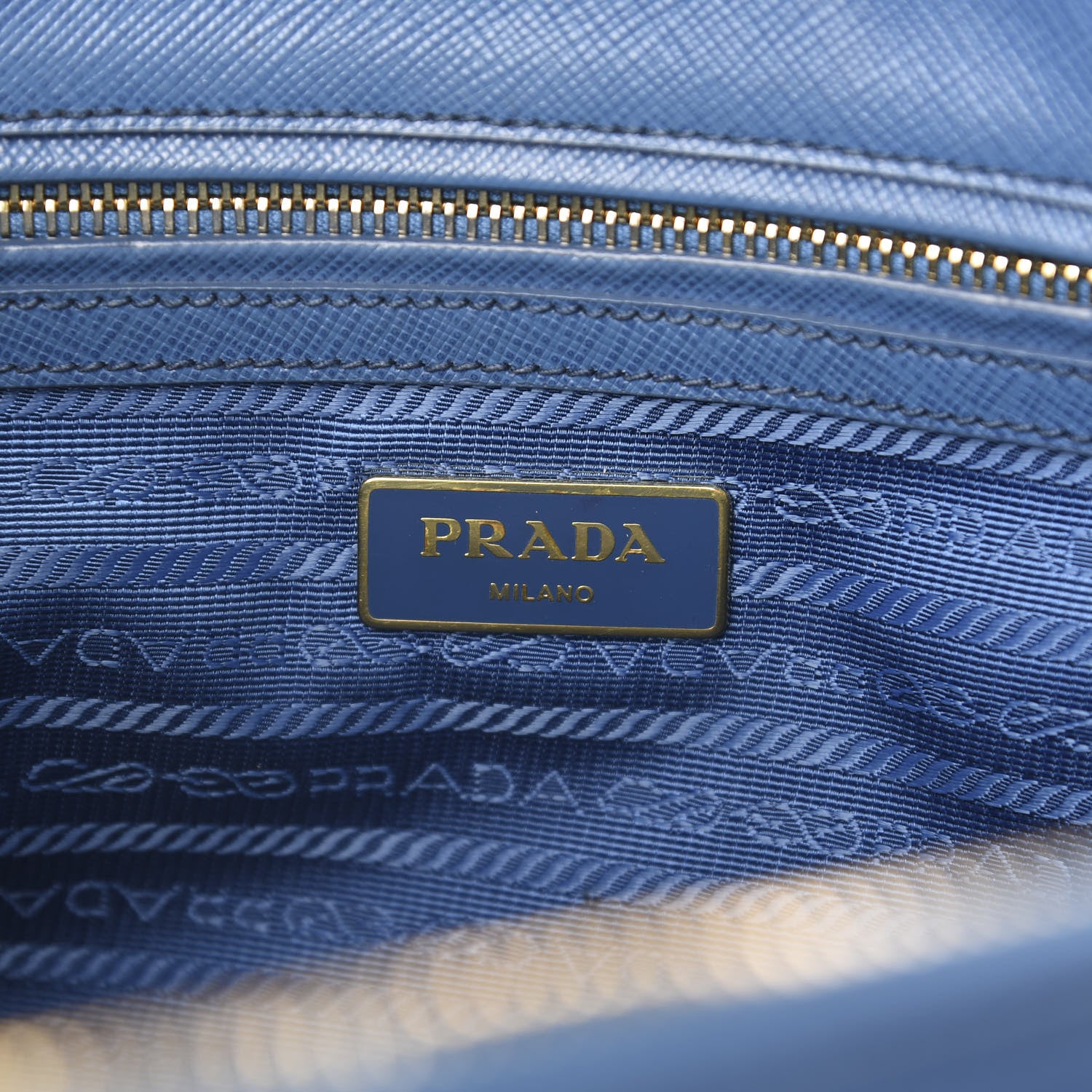 Prada Saffiano Small Galleria Double Zip Tote Bluette 7 of 17