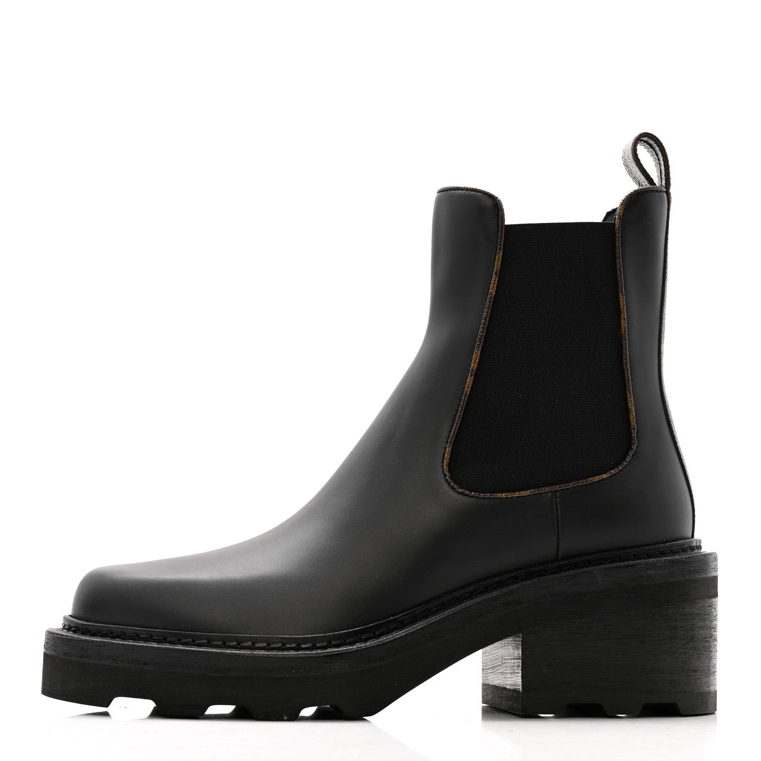 Louis Vuitton Calfskin Monogram Beaubourg Ankle Boots 37 Black 1 of 11
