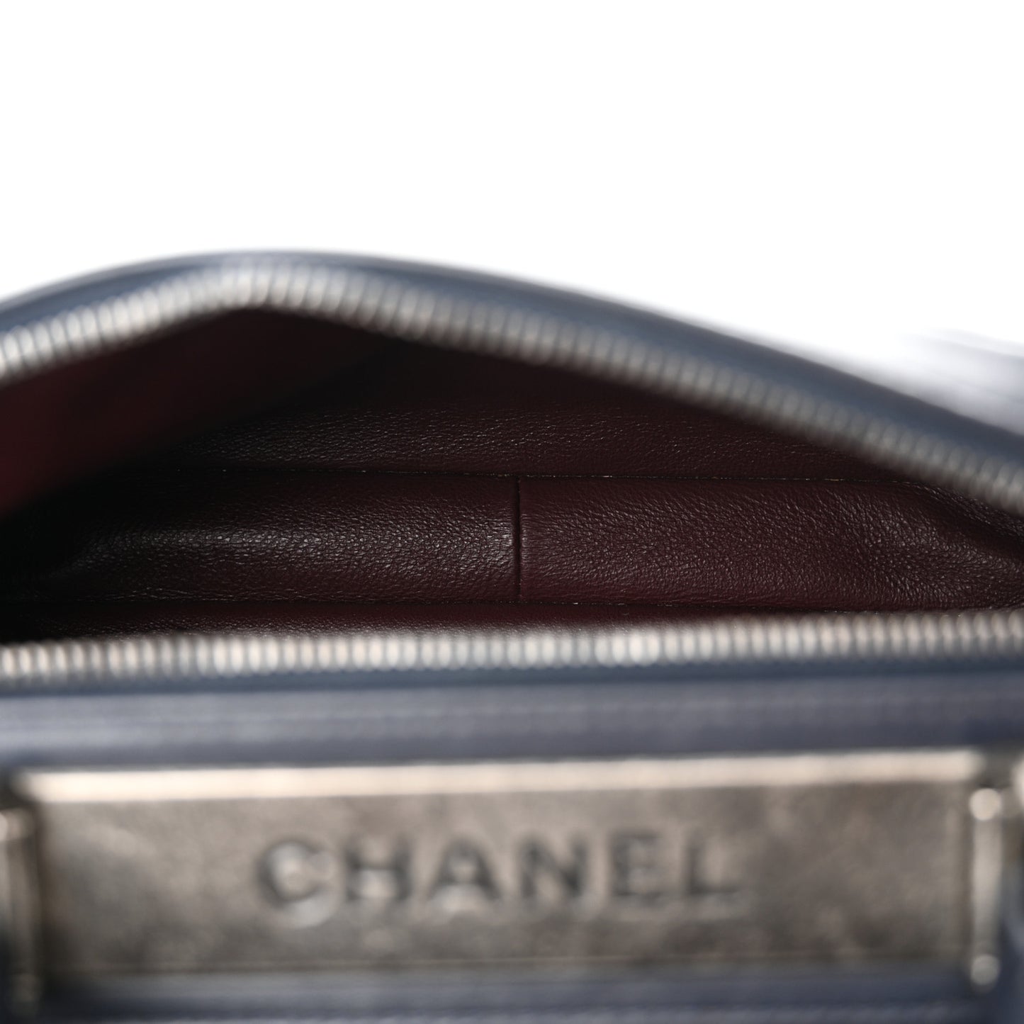 Lambskin Quilted Medium Trendy CC Bowling Bag Navy