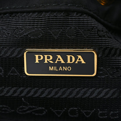 Prada Saffiano Tessuto Nylon Mini Bucket Crossbody Bag Black 10 of 14