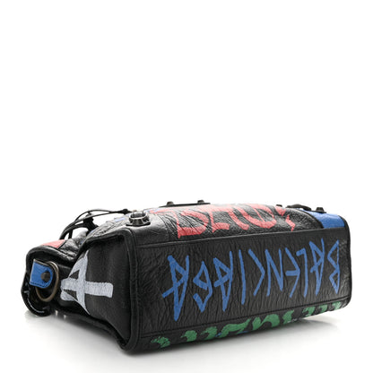 Balenciaga Agneau Graffiti All Over Classic Hardware S City Black Vert Rouge 5 of 7