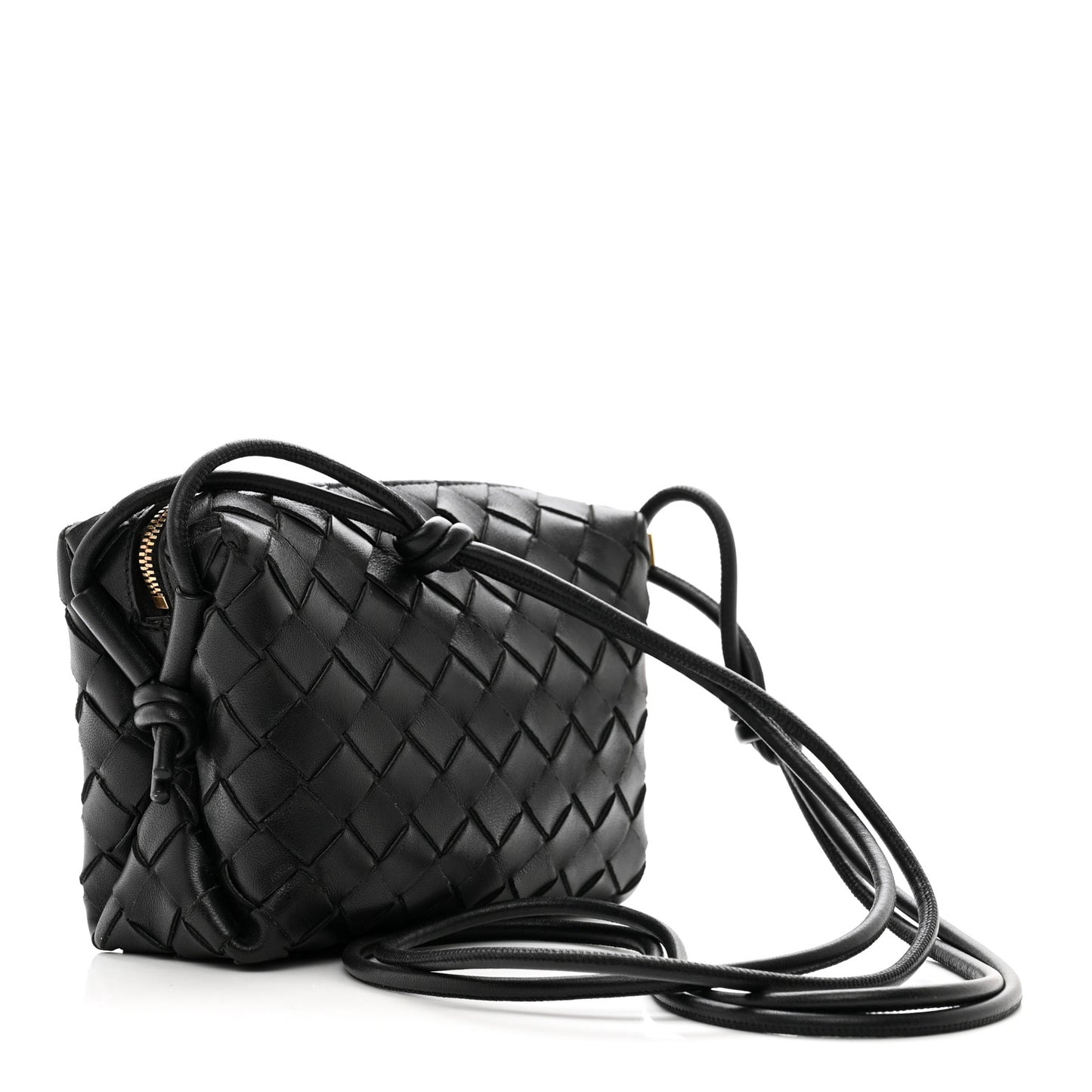 Nappa Intrecciato Mini Loop Camera Bag Black