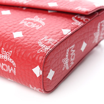 MCM Visetos Monogram Medium Millie Crossbody Bag Ruby Red 9 of 10