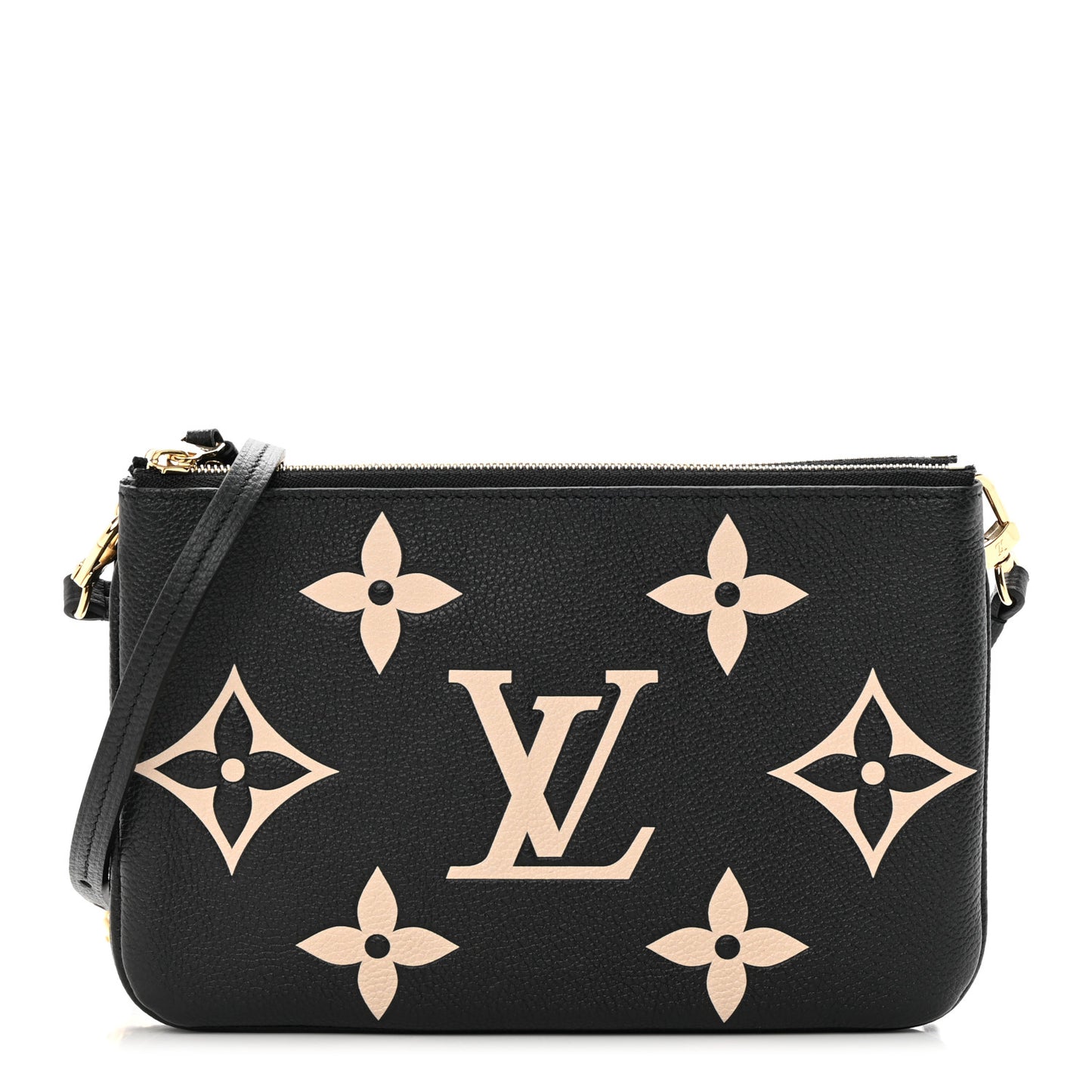 Empreinte Monogram Giant Double Zip Pochette Black Cream