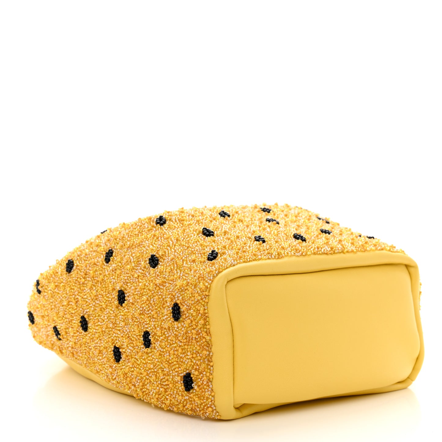 Buttery Nappa Beaded Lambskin Mini Squeeze Bag Yellow