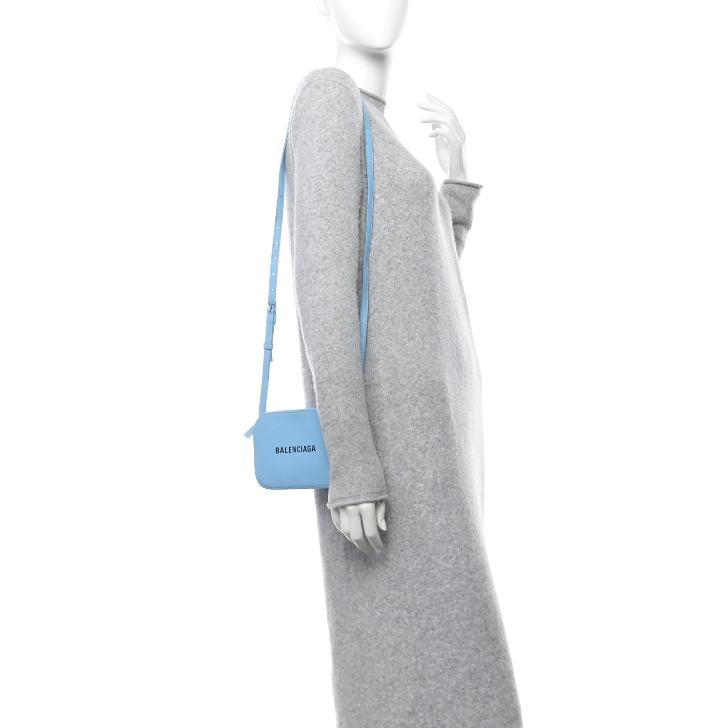 Balenciaga Calfskin XS Everyday Camera Bag Baby Blue Black 2 of 7