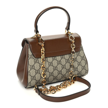 Gucci GG Supreme Monogram Azalea Calfskin Mini Horsebit 1955 Top Handle Flap Bag Beige Ebony Brown Sugar 2 of 8