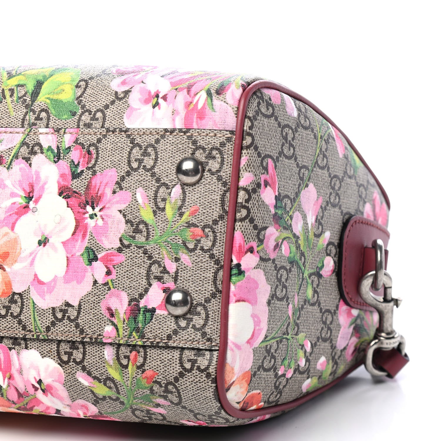 Gucci GG Supreme Monogram Blooms Small Boston Beige Multicolor Dry Rose 5 of 8