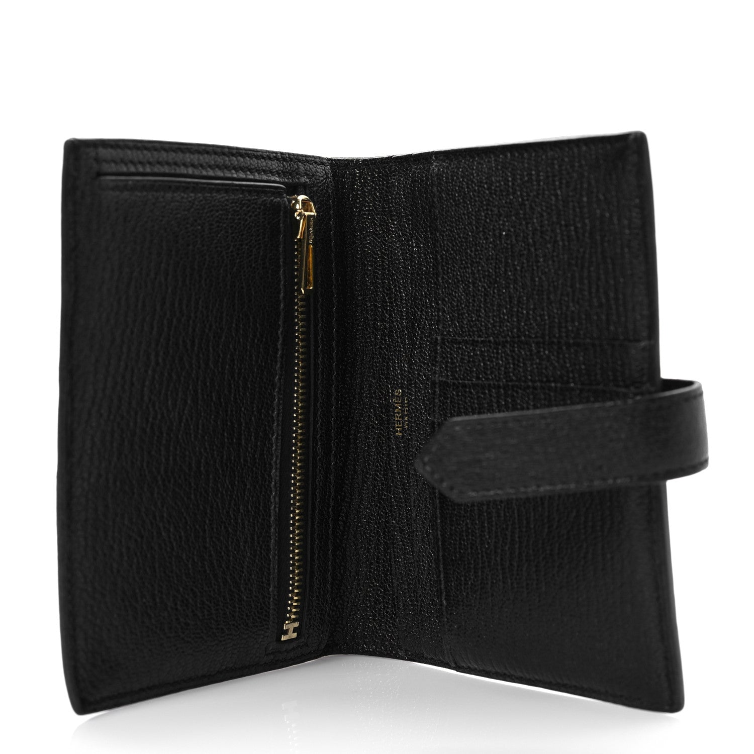 Hermes Chevre Mysore Bearn Compact Wallet Black 4 of 7