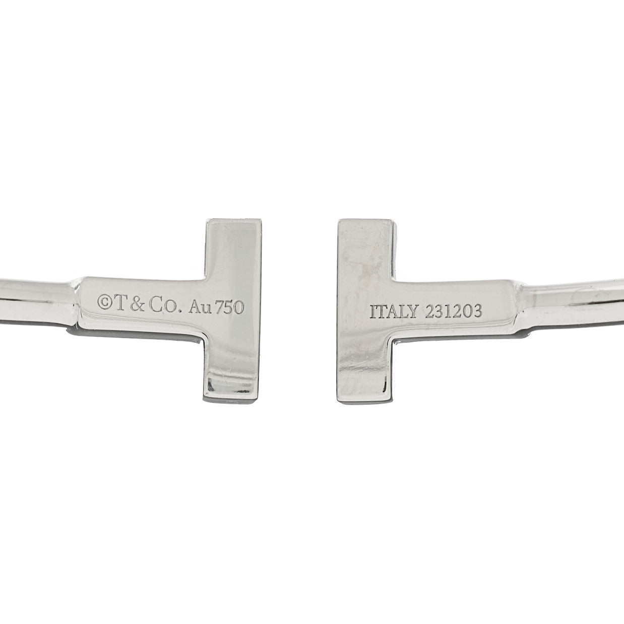 18K White Gold T Wire Bracelet