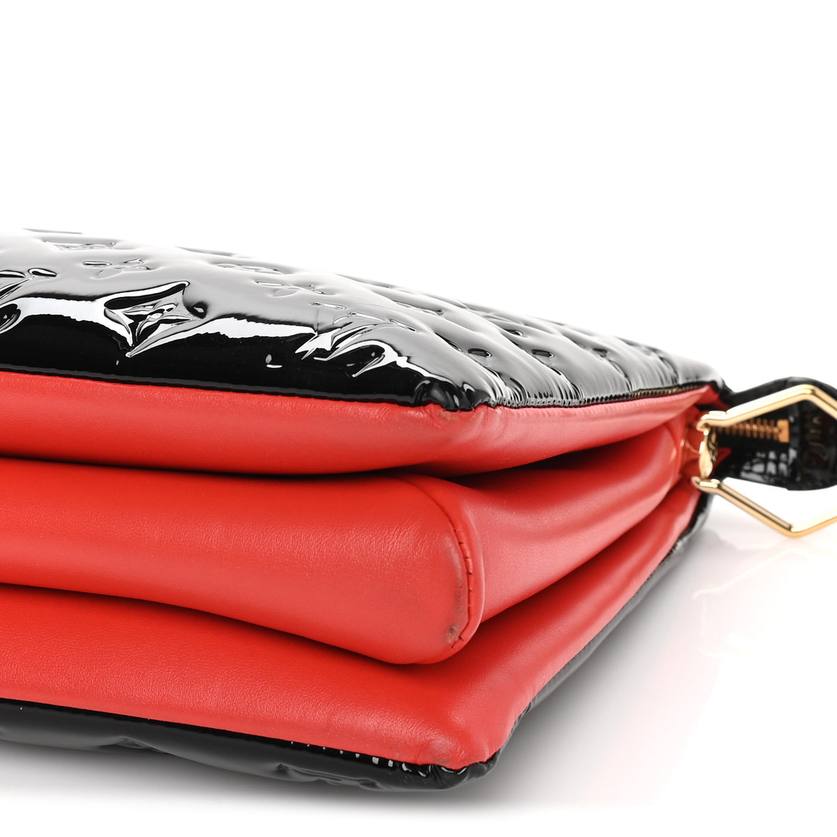Louis Vuitton Patent Embossed Monogram Lambskin Coussin MM Black Red 8 of 8
