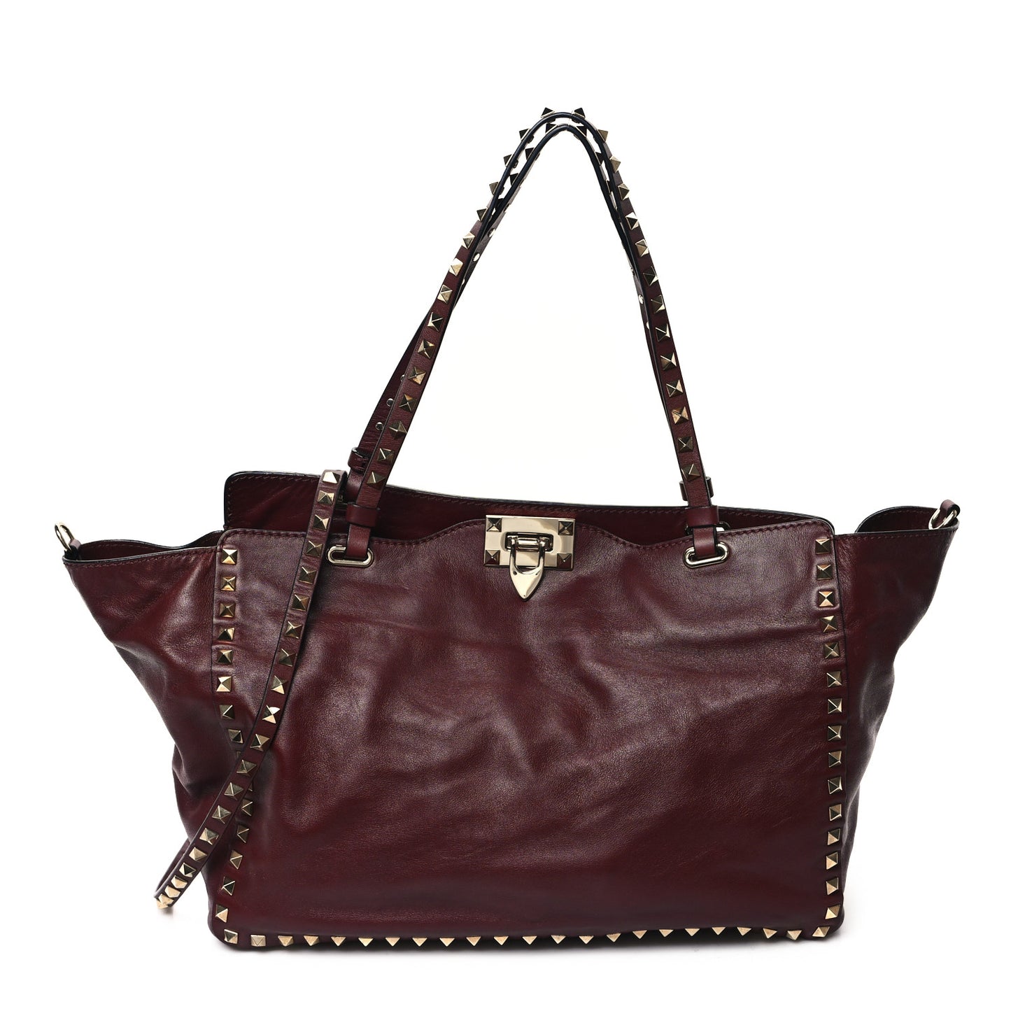 Vitello Medium Rockstud Tote Camelia