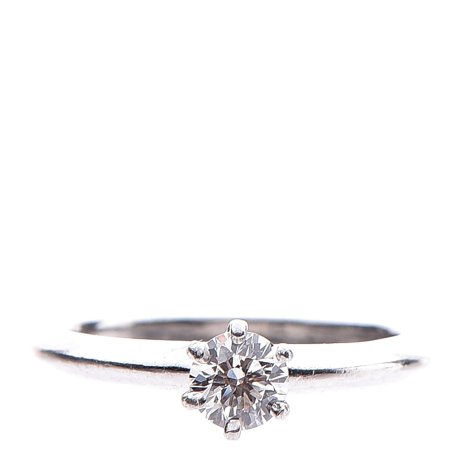 Tiffany Platinum Diamond .34ct Solitaire Ring 48 4.5 3 of 7